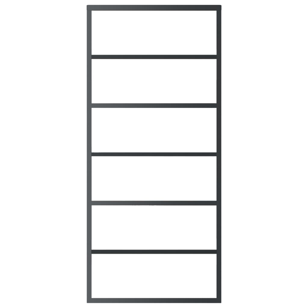 Ușă glisantă cu set feronerie, 90x205 cm, sticlă ESG/aluminiu