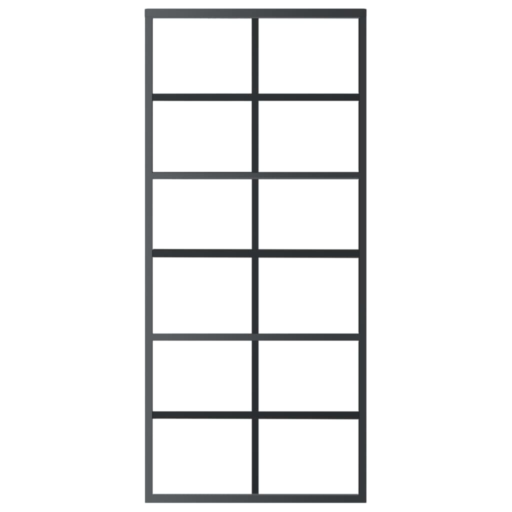 Ușă glisantă cu set feronerie, 90x205 cm, sticlă ESG/aluminiu