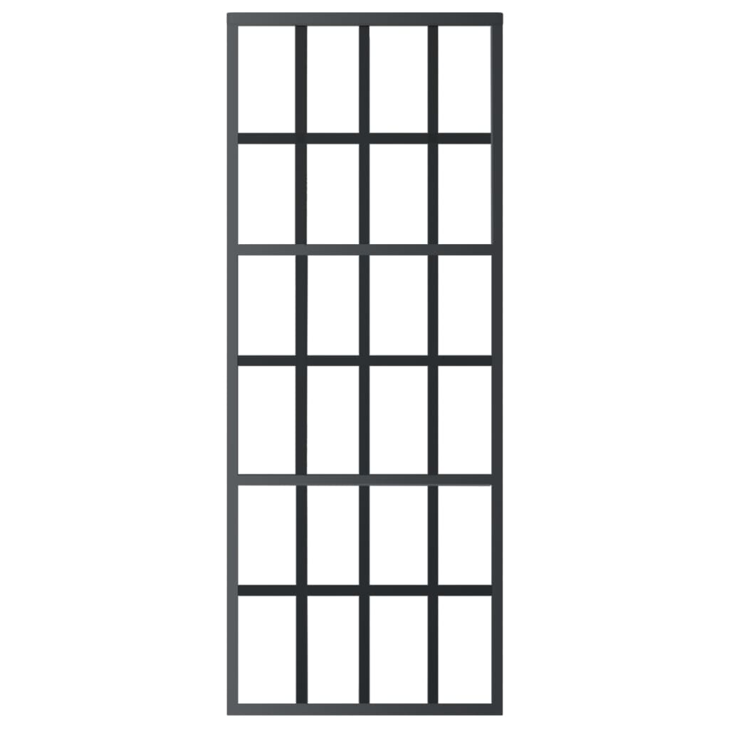 Ușă glisantă cu set feronerie, 76x205 cm, sticlă ESG/aluminiu