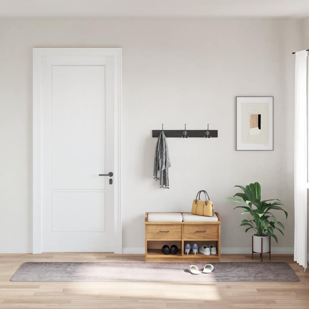 Covor lavabil, gri, 80x300 cm