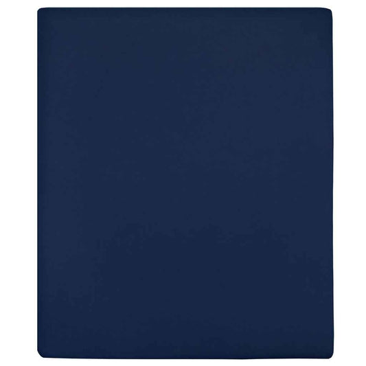 Cearșaf de pat cu elastic, 2 buc, bleumarin, 180x200 cm, bumbac