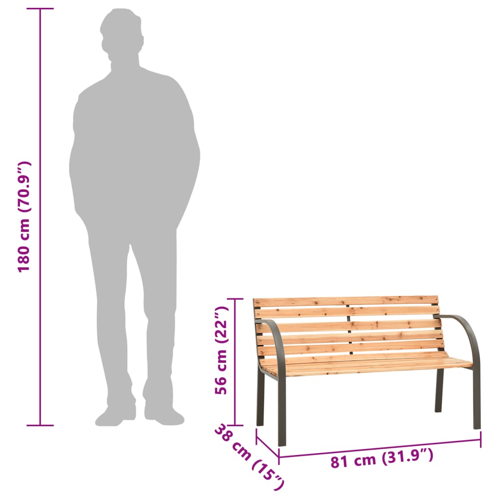 Bancă copii de grădină, 81 cm, lemn de brad chinezesc