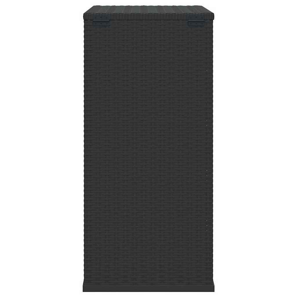 Ladă de perne pentru grădină, negru, 100x49x103,5 cm, ratan PE