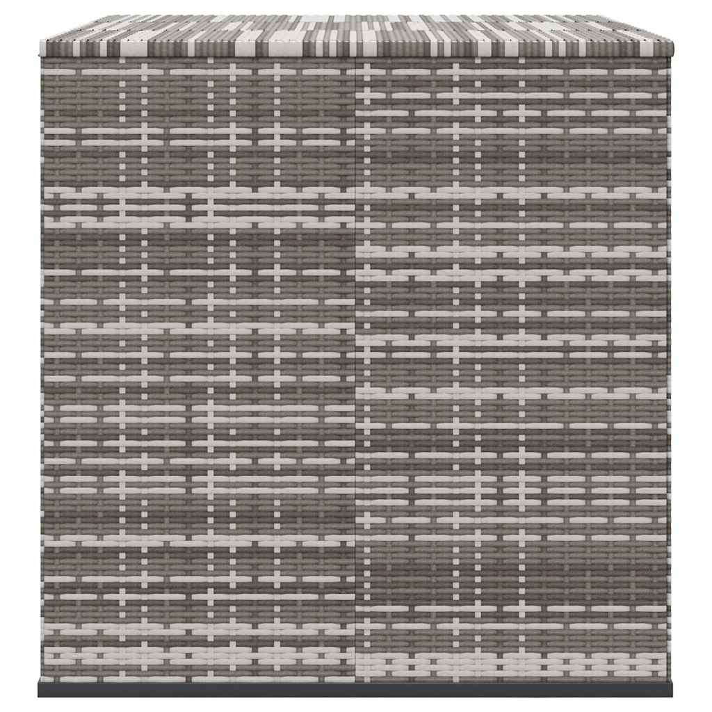 Ladă grădină pentru perne, gri, 145x100x103 cm, ratan PE