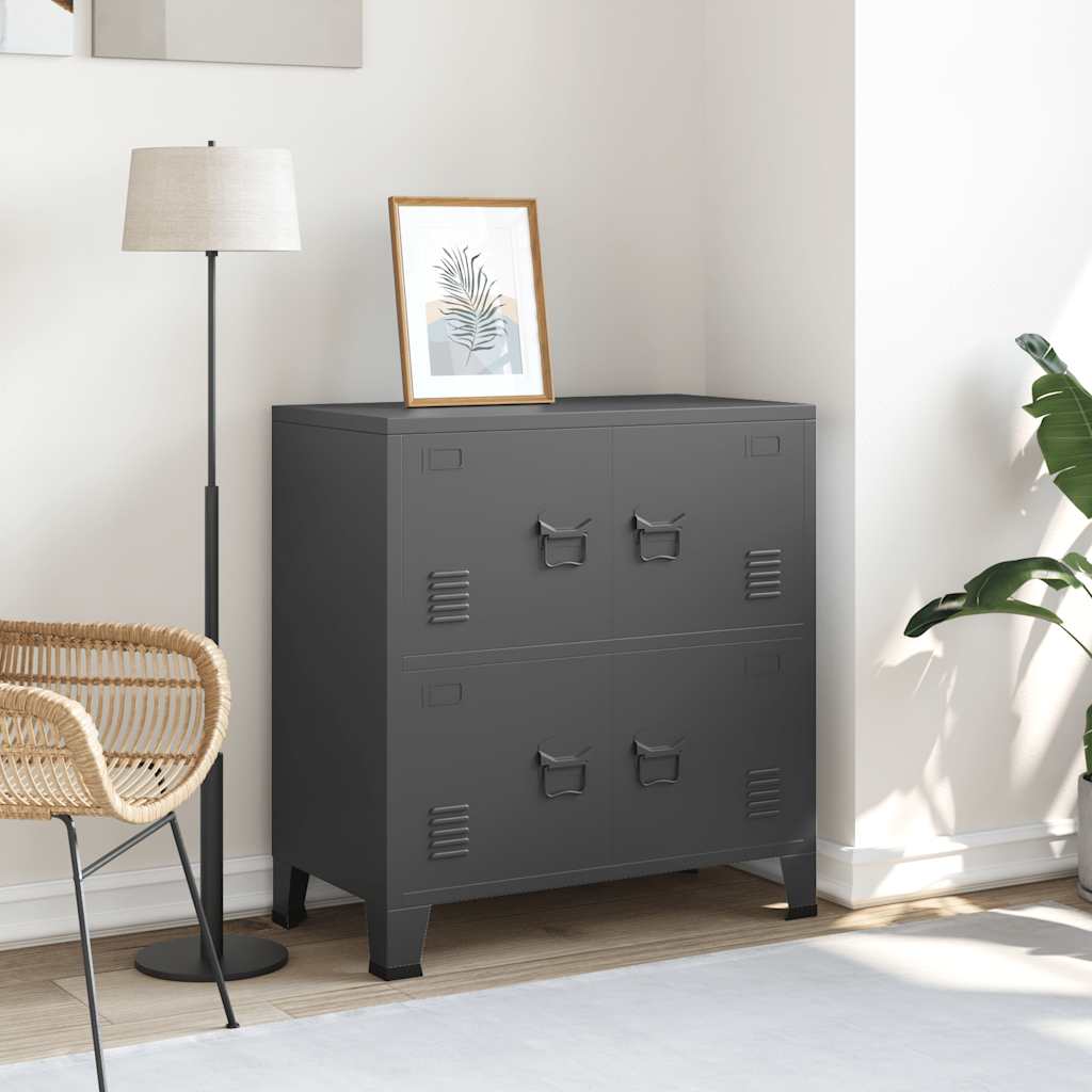 Dulap industrial de depozitare, antracit, 75x40x80 cm, oțel