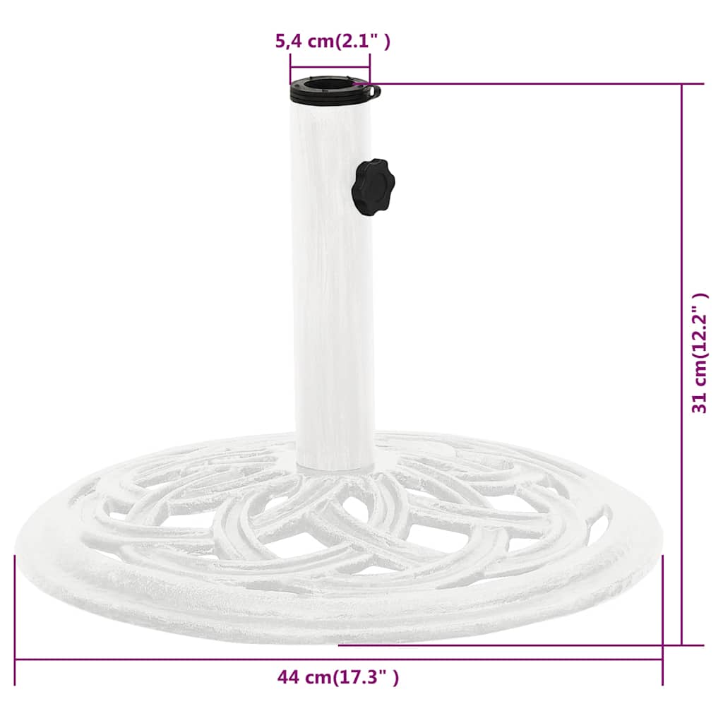 Suport de umbrelă, alb, 44x44x31, fontă