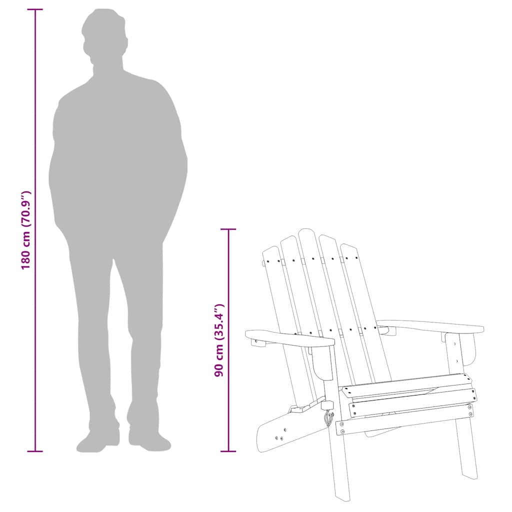 Scaun de grădină Adirondack, lemn masiv de acacia