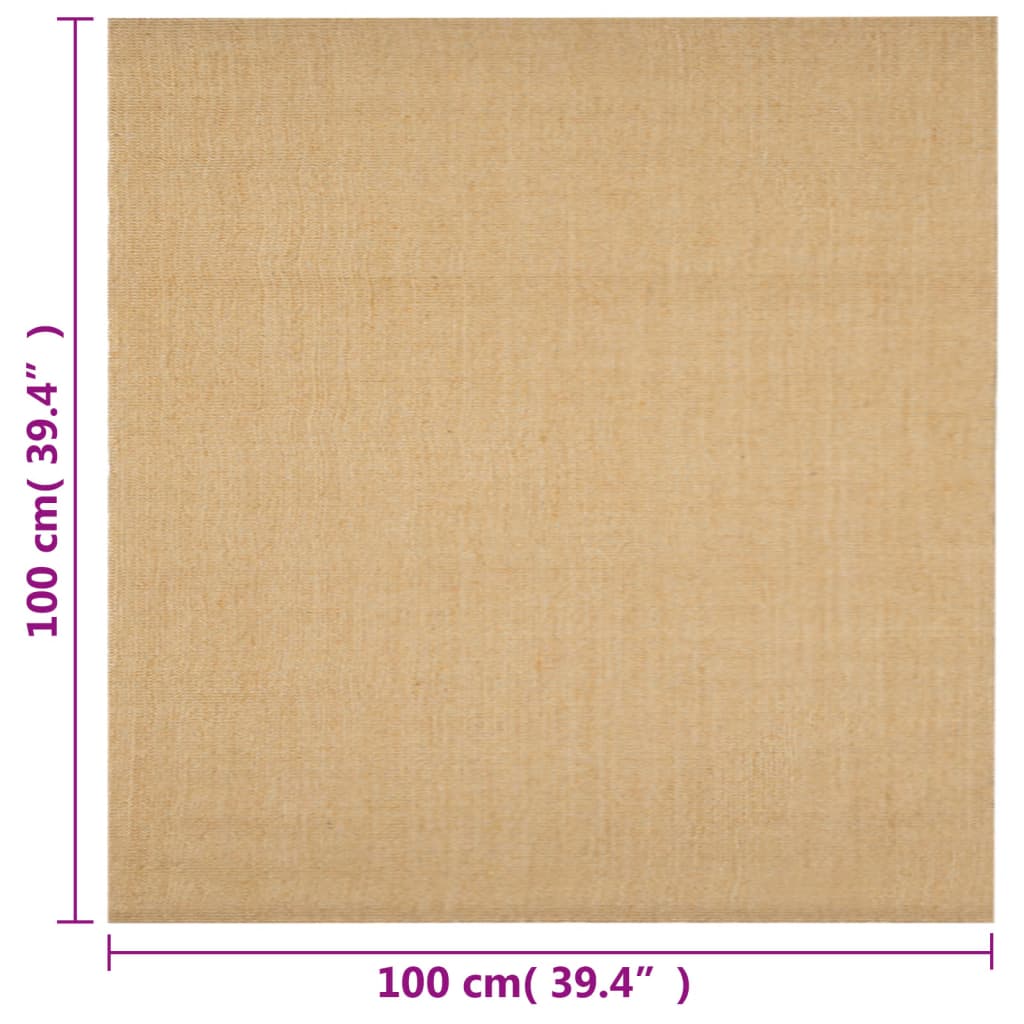 Covor din sisal, natural, 100x100 cm