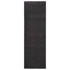 Covor din sisal natural, negru, 80x250 cm