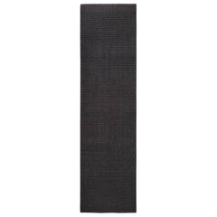 Covor din sisal natural, negru, 80x300 cm