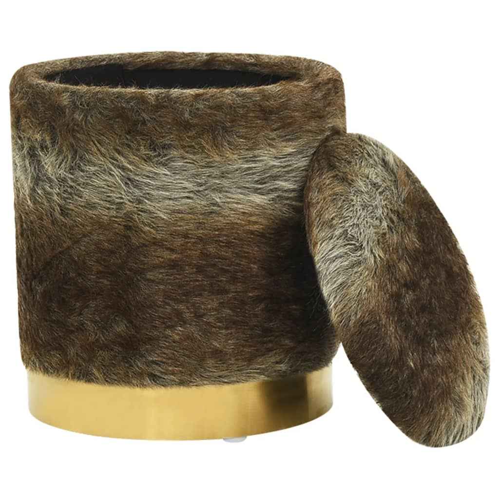 Taburet depozitare rotund, culoare mixtă, pluş 31 x 37 cm