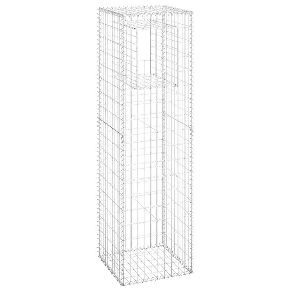 Stâlpi tip coș gabion, 2 buc., 50x50x180 cm, fier