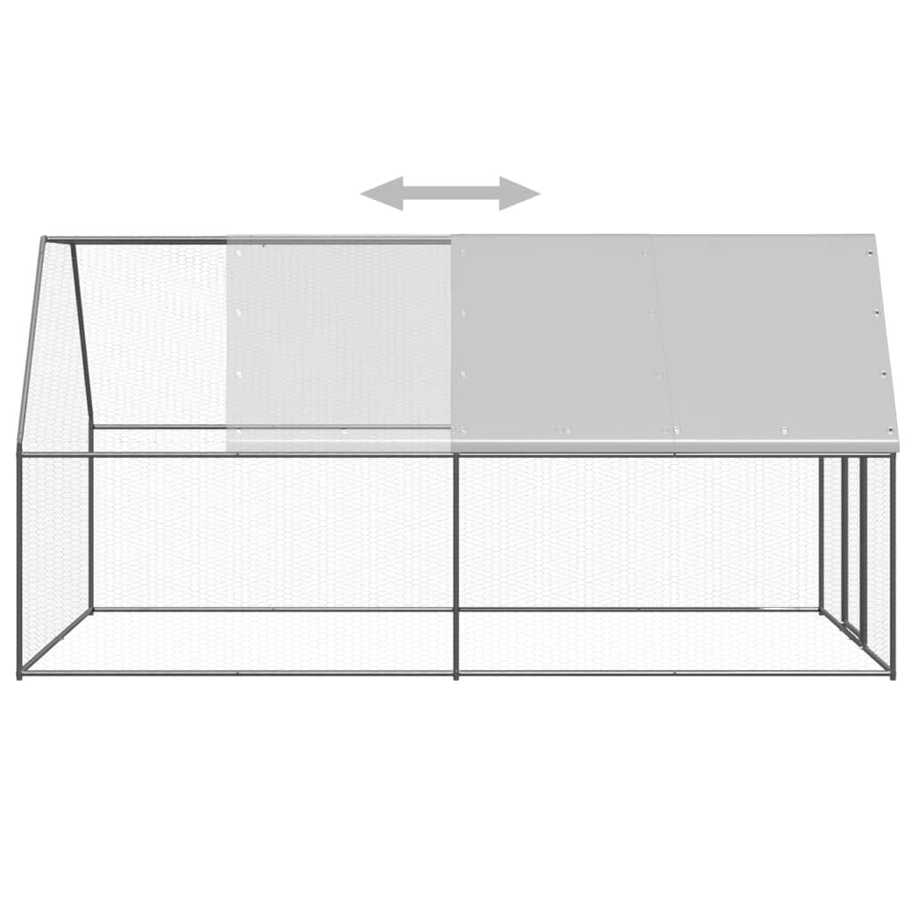 Coteț de exterior pentru păsări, 2x4x2 m, oțel zincat