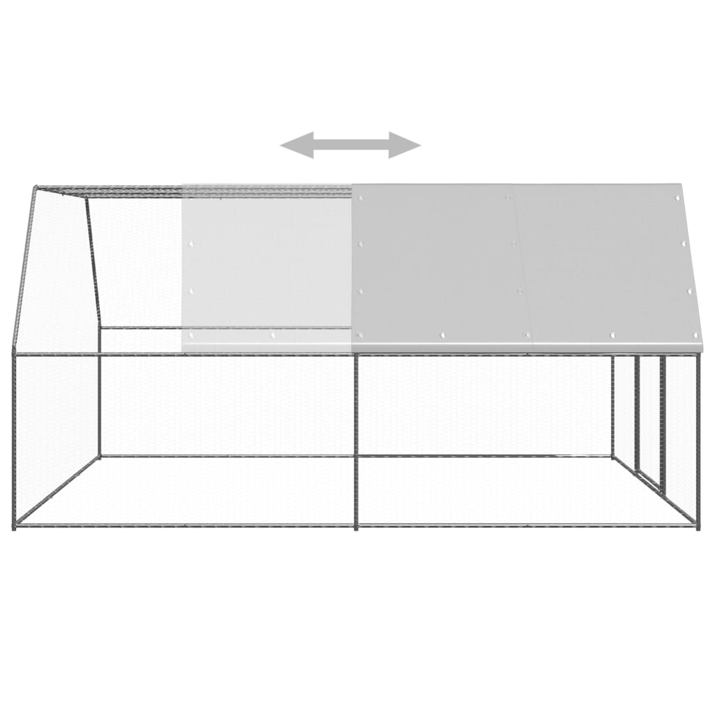 Coteț de păsări pentru exterior, 3x4x2 m, oțel zincat