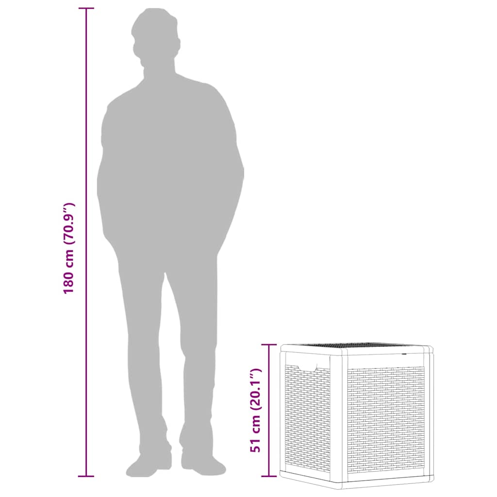 Cutie de depozitare pentru grădină, negru, 90L, PP ratan