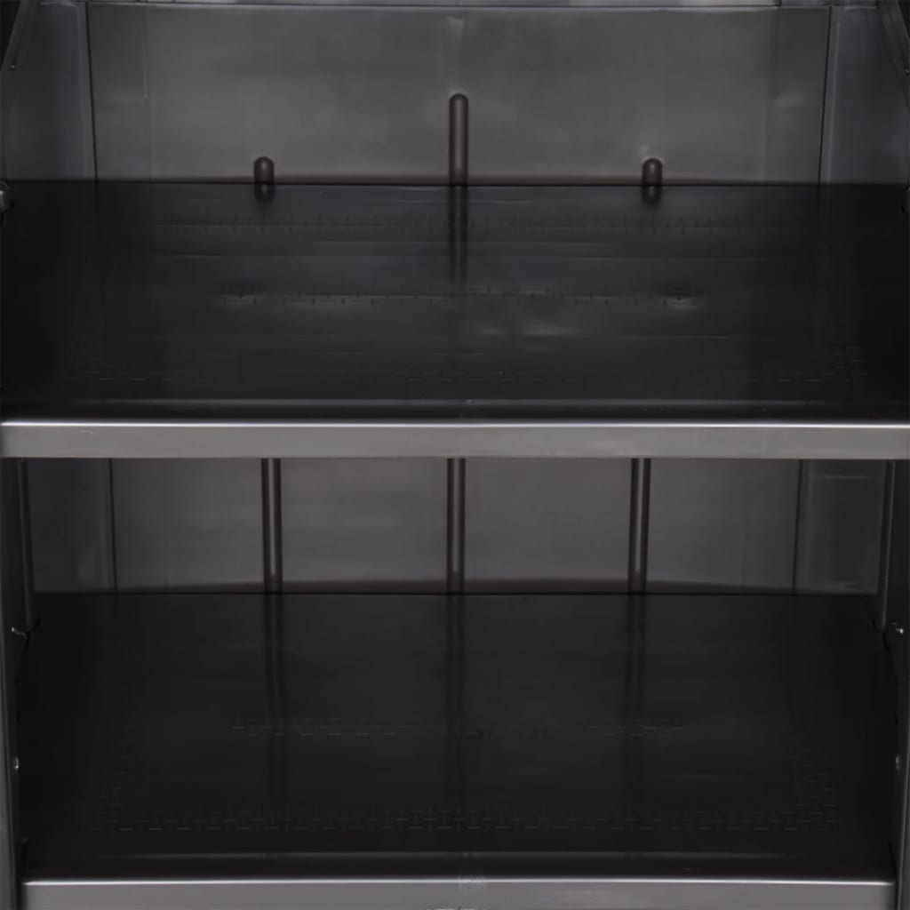 Dulap depozitare de grădină, negru, 65x45x172 cm, PP ratan