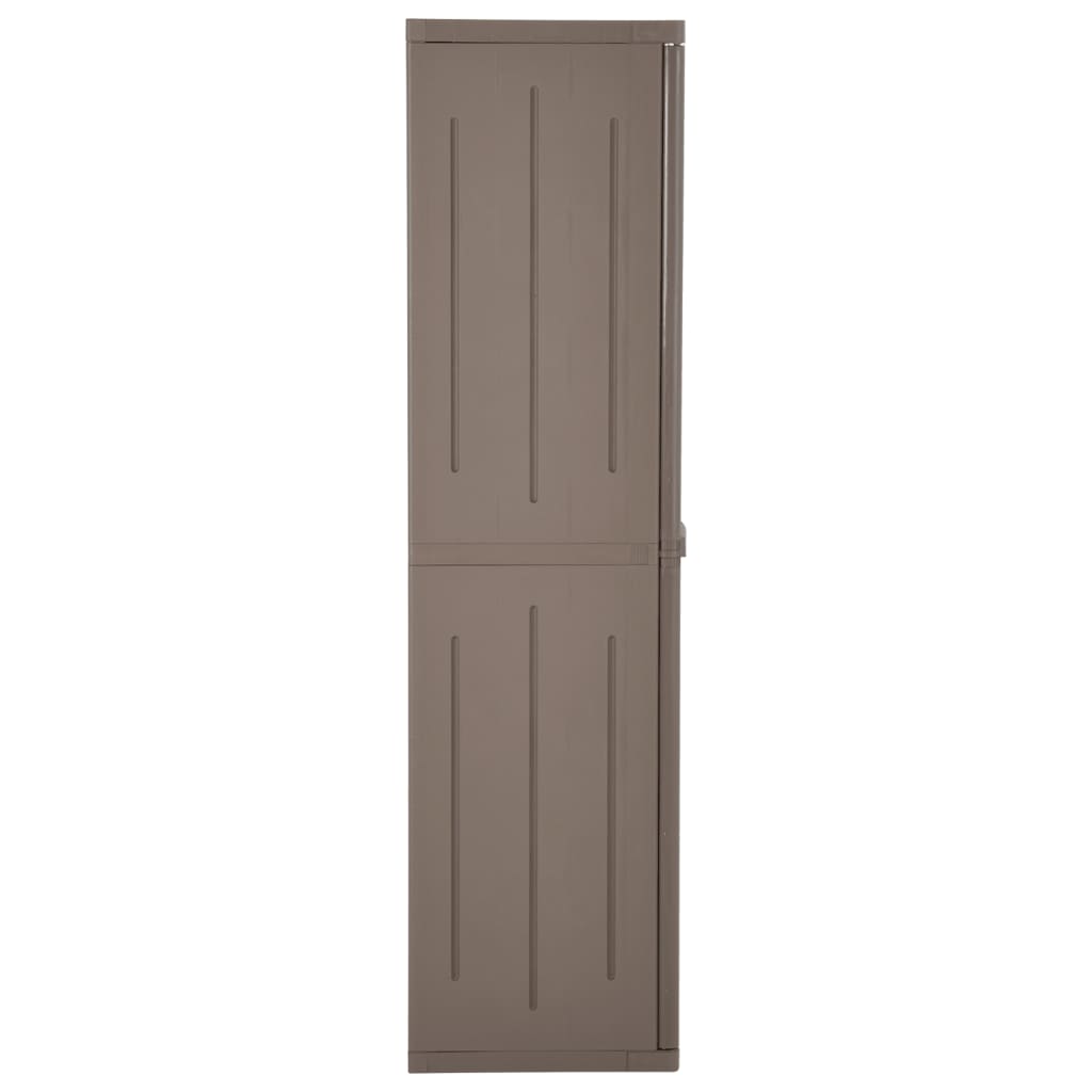 Dulap de depozitare grădină, maro, 65x45x172 cm PP aspect lemn