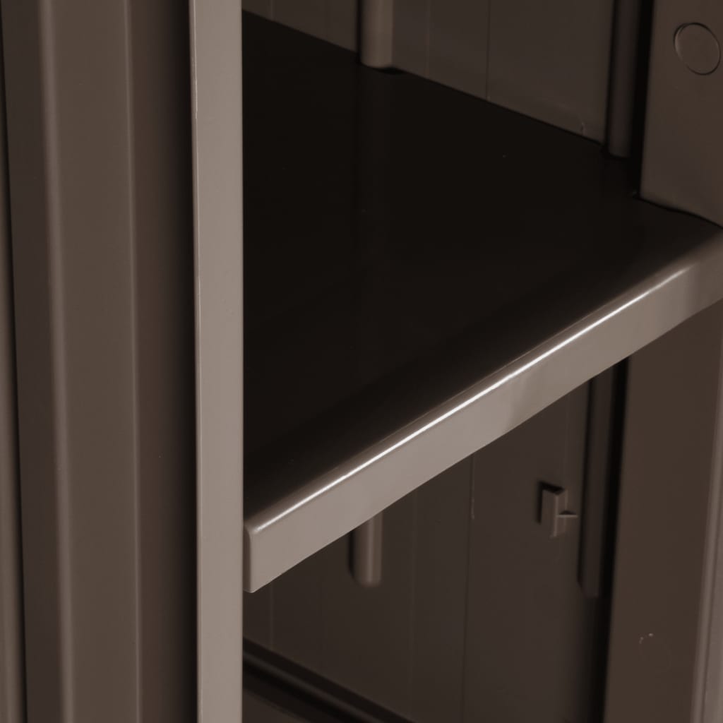 Dulap de depozitare grădină, maro, 65x45x172 cm PP aspect lemn