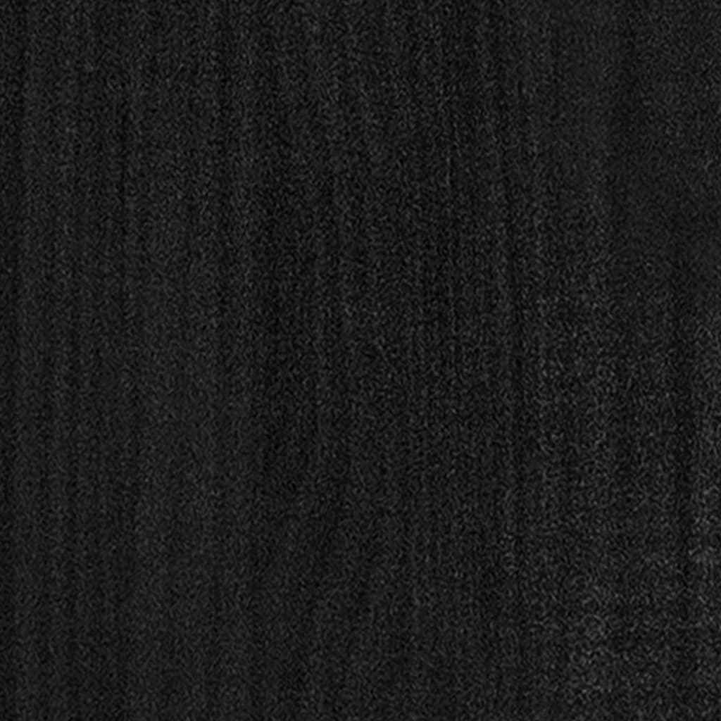 Bibliotecă/Separator cameră negru, 36x33x110 cm, lemn masiv pin