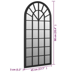 Oglindă,negru, 90x45 cm,fier, pentru utilizare în interior