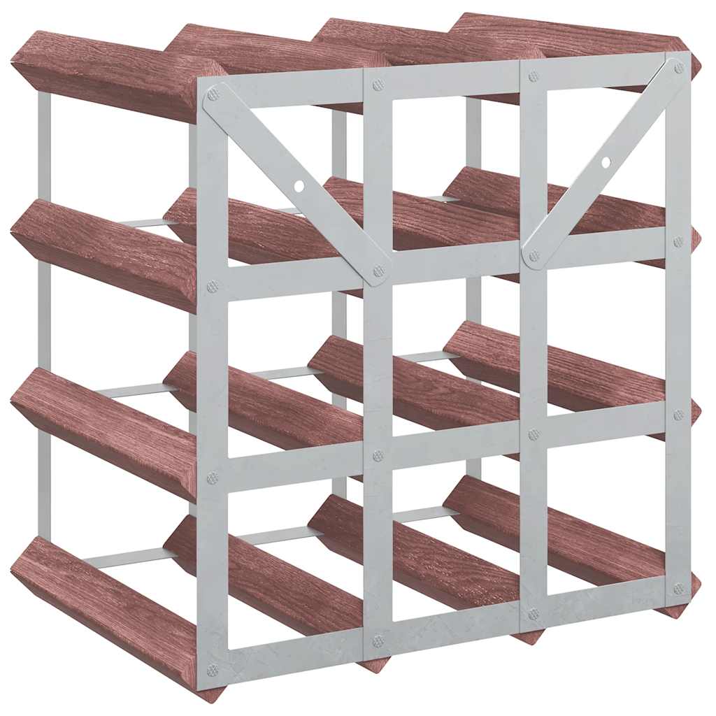 Suport de vinuri, 12 sticle, maro, lemn masiv de pin