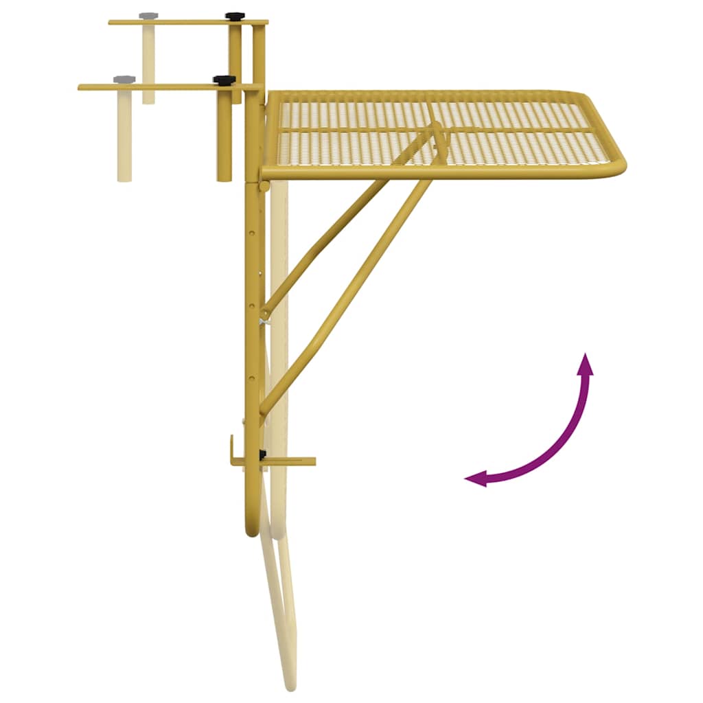 Masă de balcon, auriu, 60x40 cm, oțel