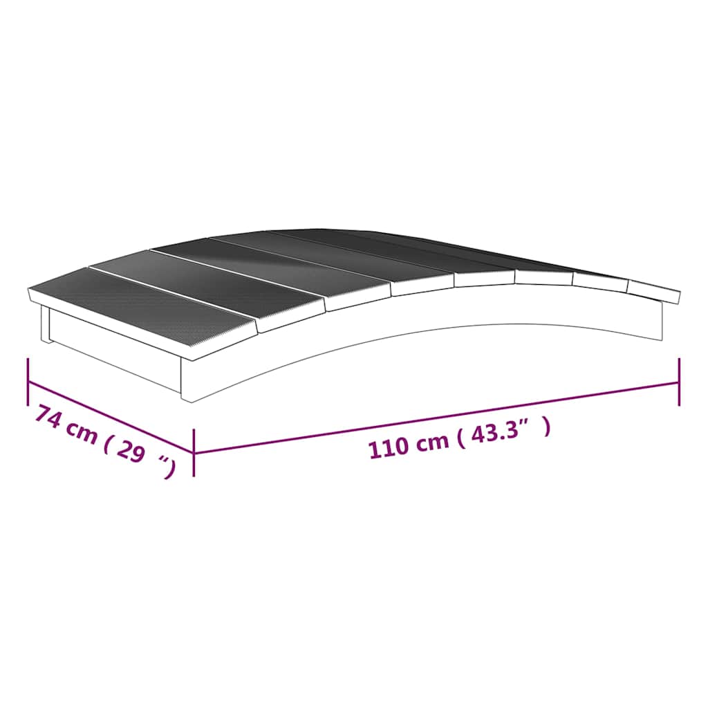Pod de grădină, 110x74 cm, lemn masiv pin tratat