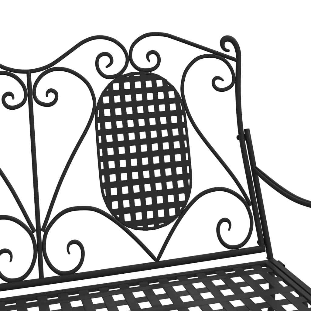 Bancă balansoar cu 2 locuri, negru, 113 cm, oțel