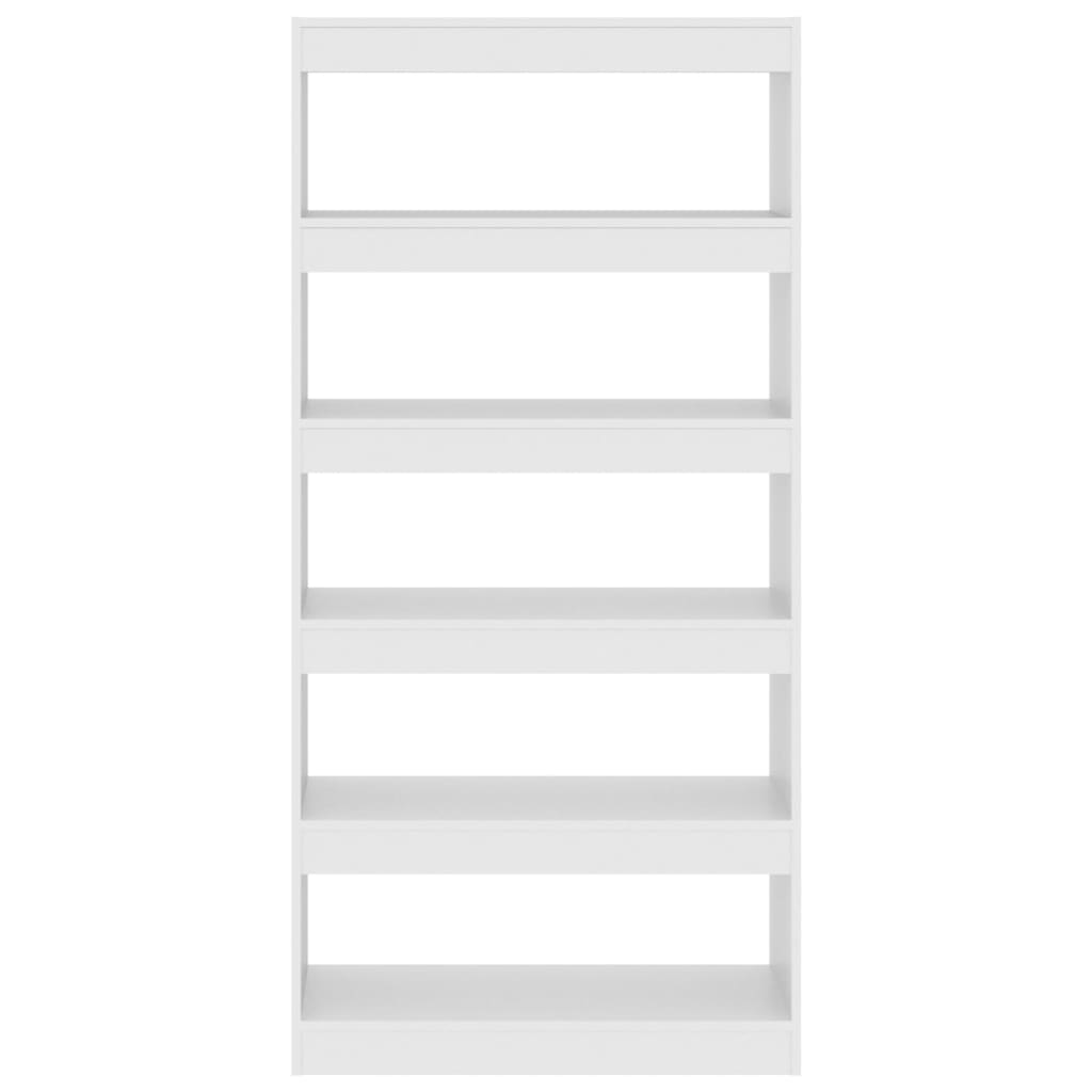 Bibliotecă/Separator cameră, alb, 80x30x166 cm, PAL
