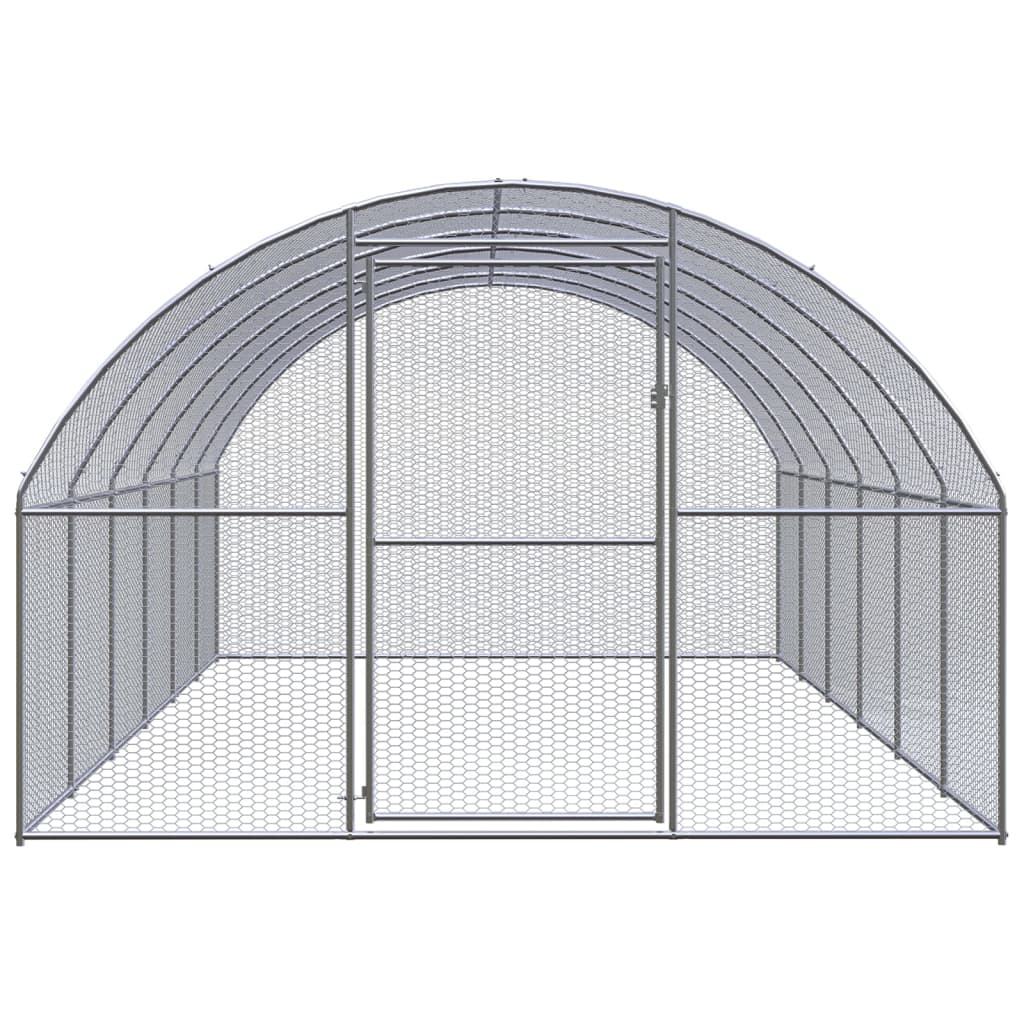 Coteț de găini pentru exterior, 3x6x2 m, oțel zincat