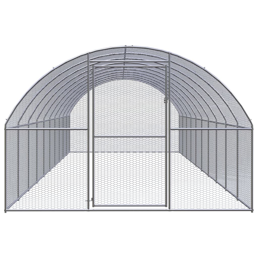 Coteț de găini pentru exterior, 3x10x2 m, oțel zincat