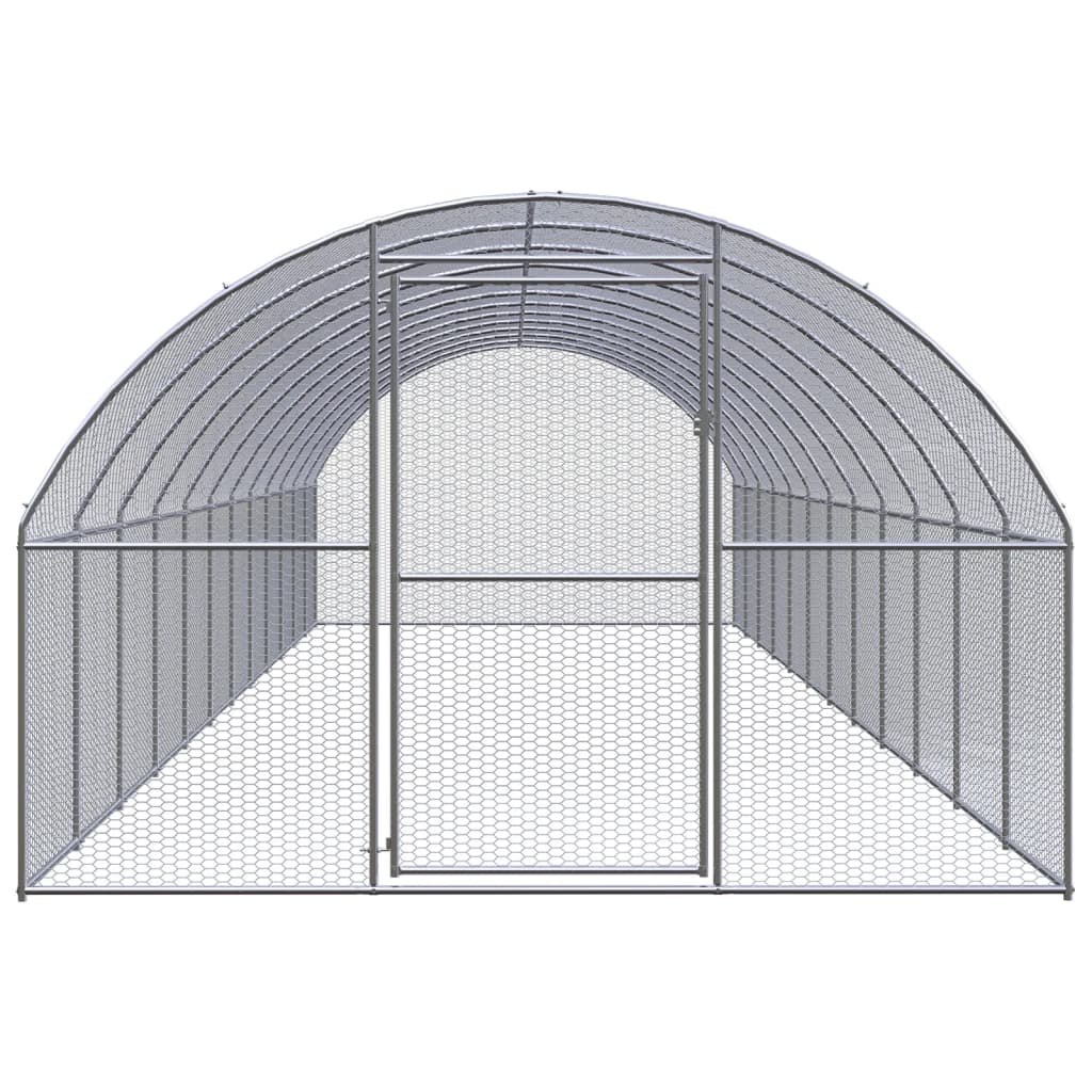 Coteț de găini pentru exterior, 3x12x2 m, oțel zincat