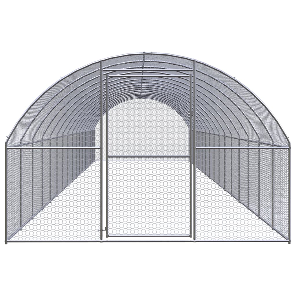 Coteț de găini pentru exterior, 3x16x2 m, oțel zincat