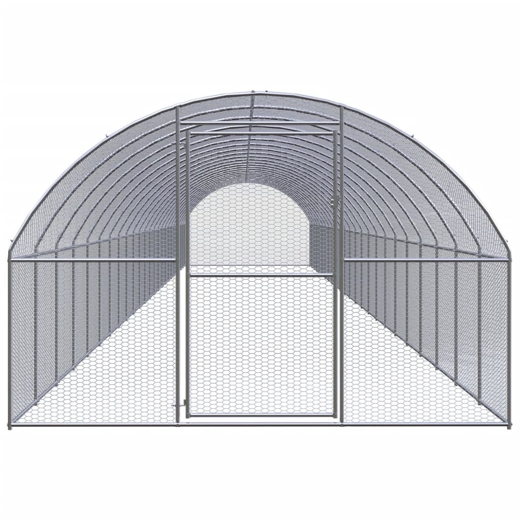 Coteț de găini pentru exterior, 3x24x2 m, oțel zincat