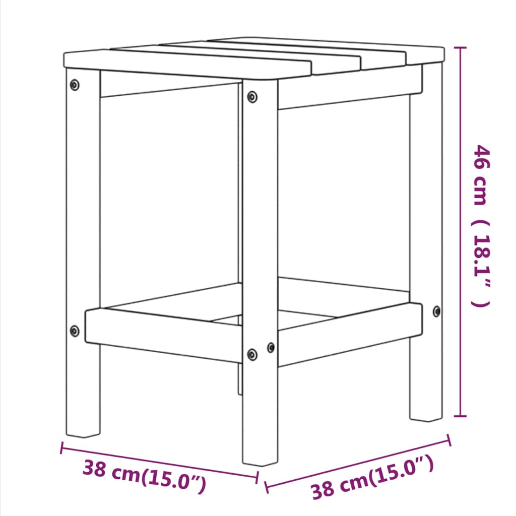 Scaun grădină Adirondack cu masă, albastru marin, HDPE