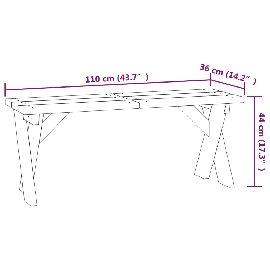 Bancă de grădină, 110 cm, lemn de pin tratat