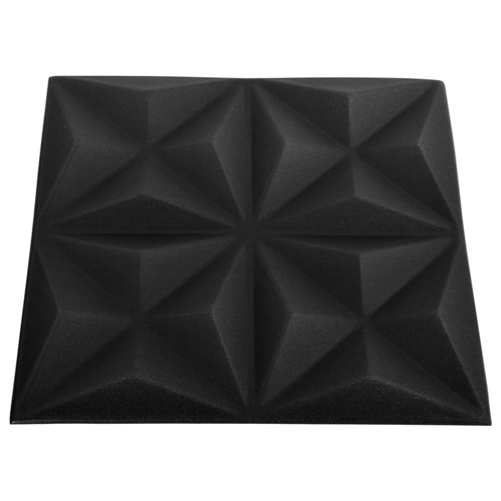 Panouri de perete 3D 48 buc. negru 50x50 cm model origami 12 m²