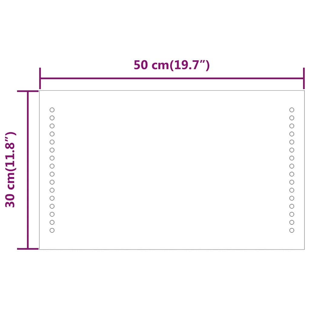 Oglindă cu LED de baie, 50x30 cm