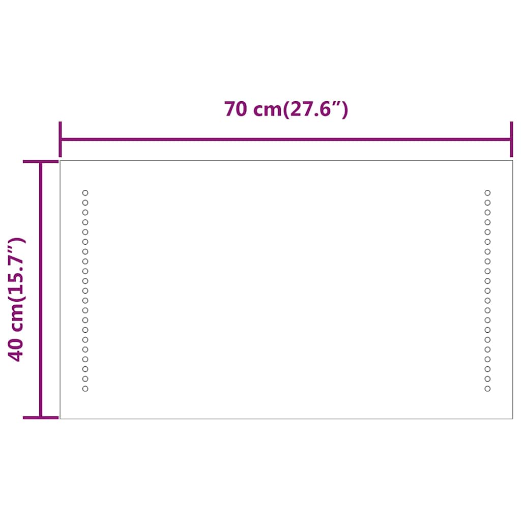Oglindă de baie cu LED, 70x40 cm - Vendito
