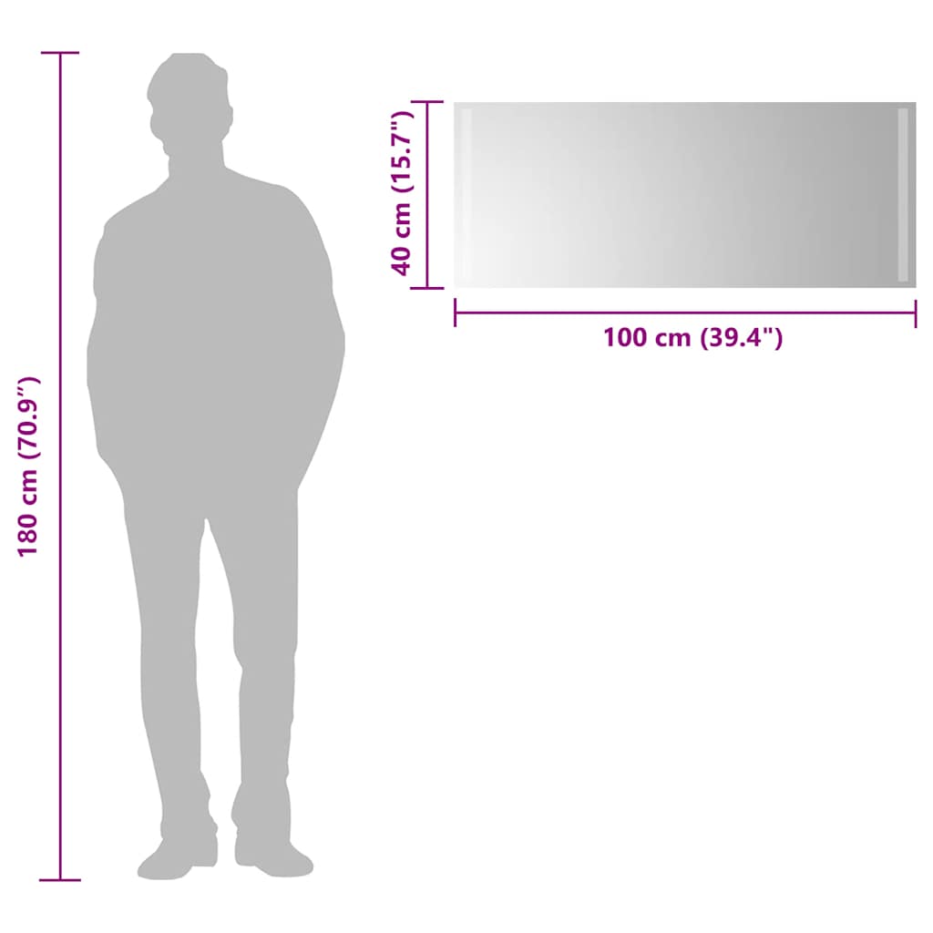 Oglindă de baie cu LED, 100x40 cm - Vendito