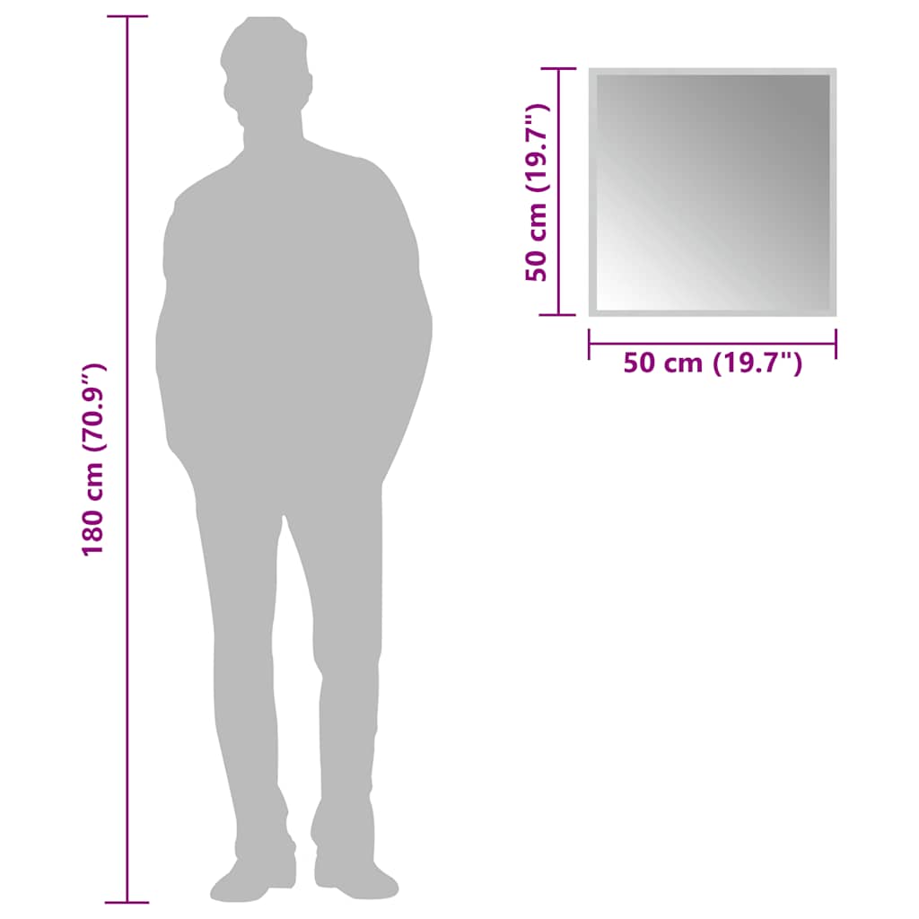 Oglindă de baie cu LED, 50x50 cm - Vendito