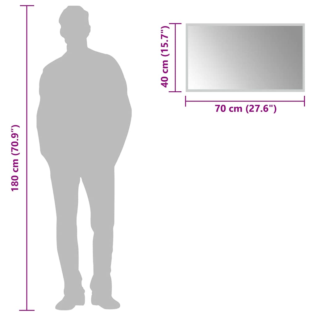 Oglindă de baie cu LED, 70x40 cm - Vendito