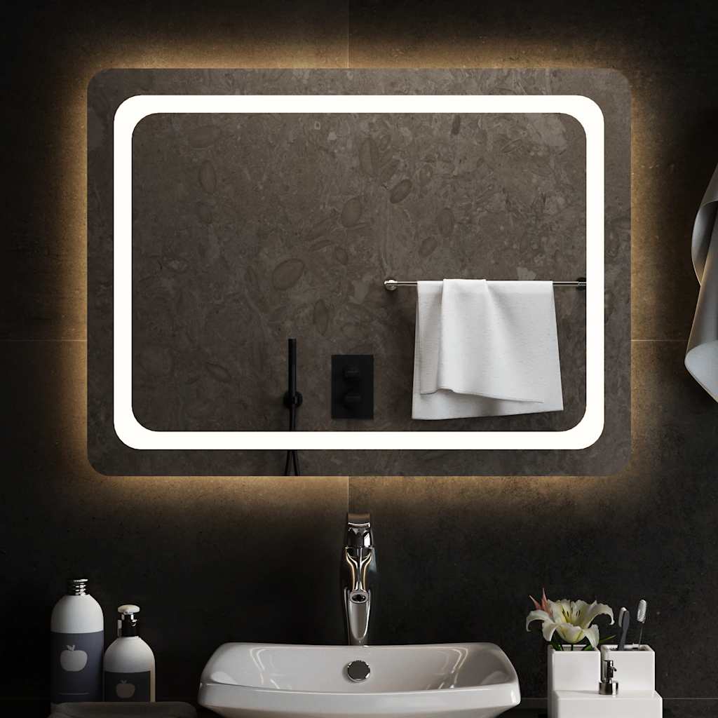 Oglindă de baie cu LED, 80x60 cm