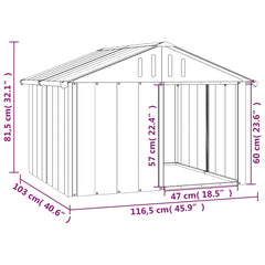 Casă pentru câini antracit 116,5x103x81,5 cm oțel galvanizat