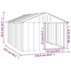 Casă pentru câini antracit 116,5x153x81,5 cm oțel galvanizat