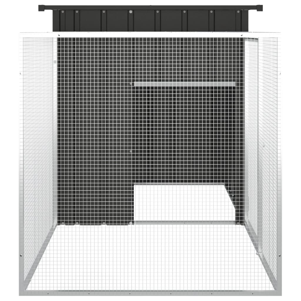 Coteț pentru păsări, antracit, 200x91x100 cm, oțel galvanizat