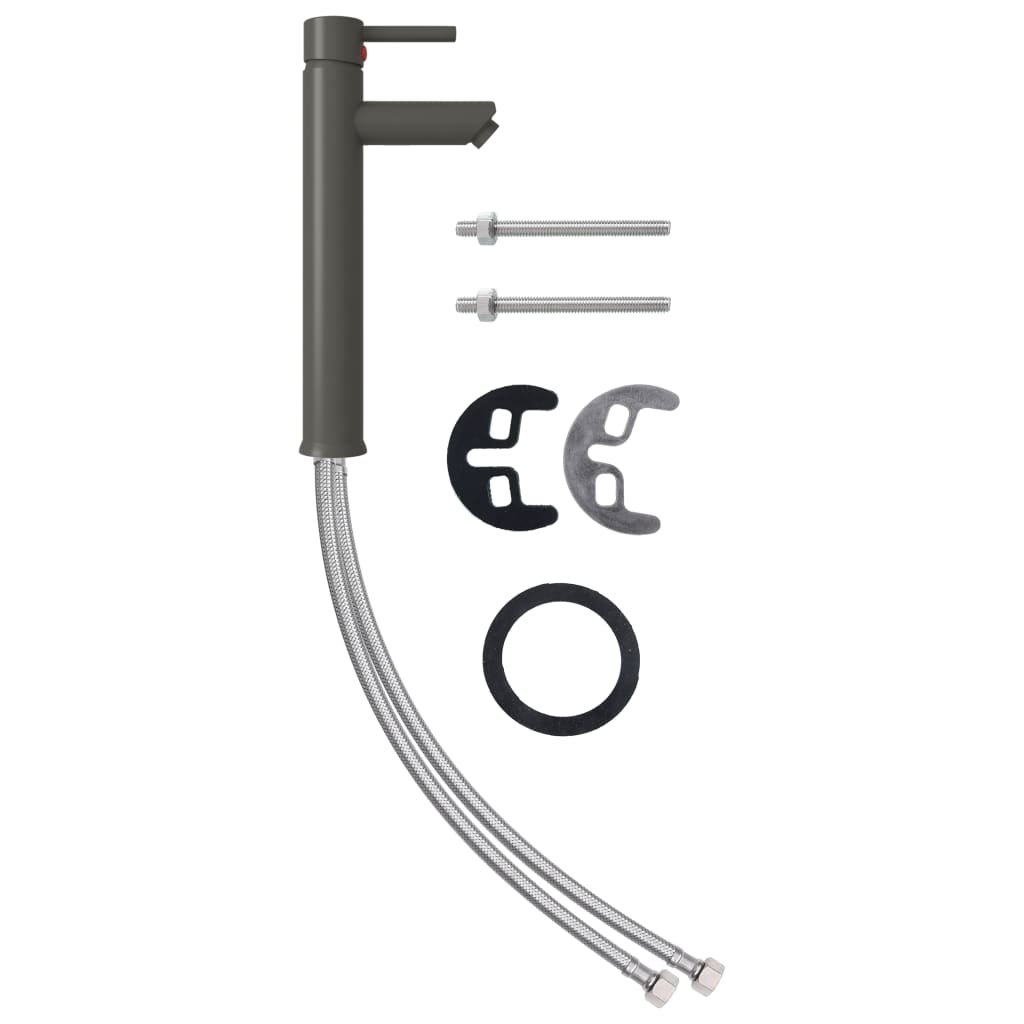 Chiuvetă baie, robinet&scurgere tip push, negru, sticlă călită