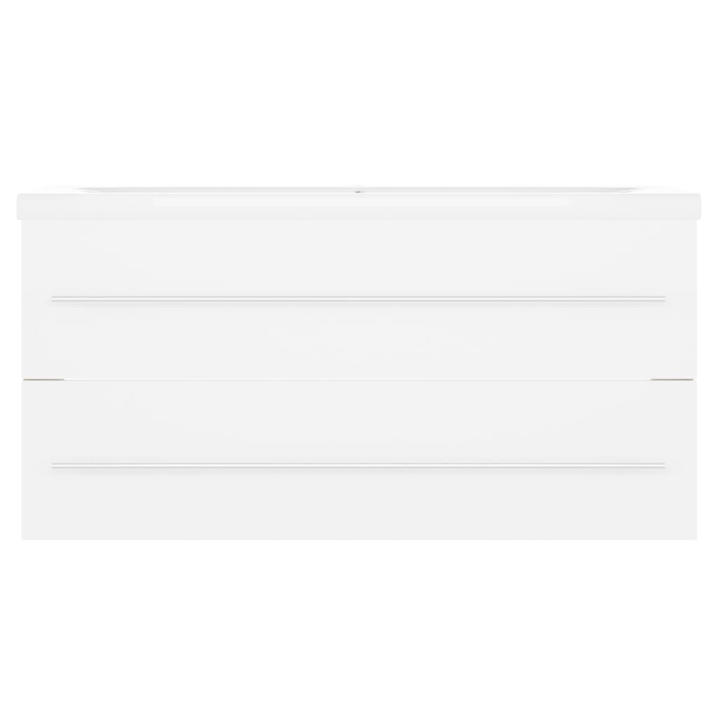 Dulap cu chiuvetă încorporată, alb, lemn prelucrat