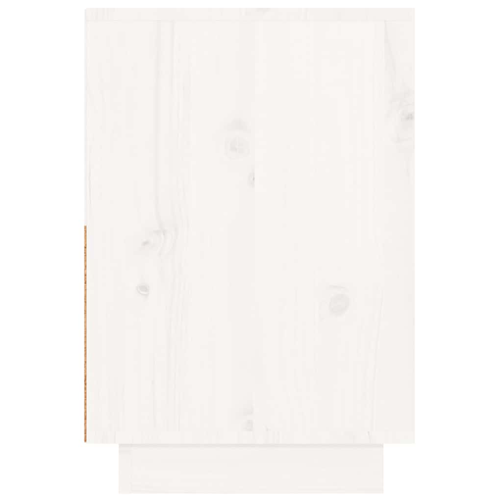 Noptieră, alb, 60x34x51 cm, lemn masiv de pin
