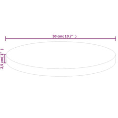 Blat de masă rotund, Ø50x2,5 cm, lemn masiv stejar netratat